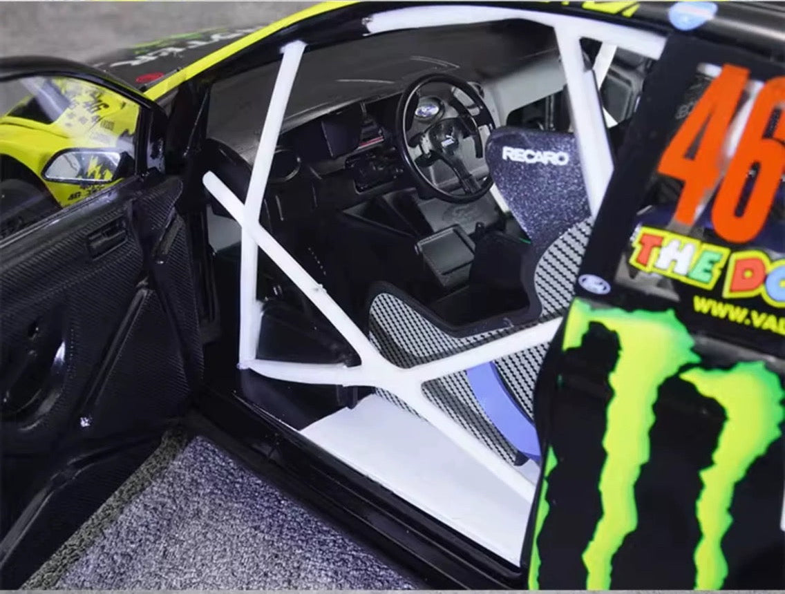 Sunstar 1:18 Rally Collectible Diecast Car – Monster Energy Sponsor – Metal Body, Detailed Interior