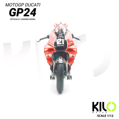 Kilo 1:12 Pramac Ducati GP24 British GP Edition – Jorge Martín #89 & Franco Morbidelli #21 with prima, LINO SONEGO, KIO Sponsors – Official MotoGP Model
